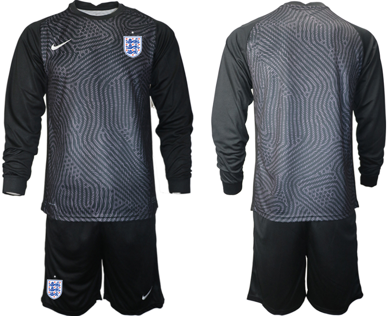 Men 2021 European Cup England black Long sleeve goalkeeper Soccer Jersey